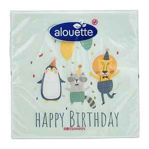 alouette Ubrousky Happy Birthday 33 x 33 cm 20 ks