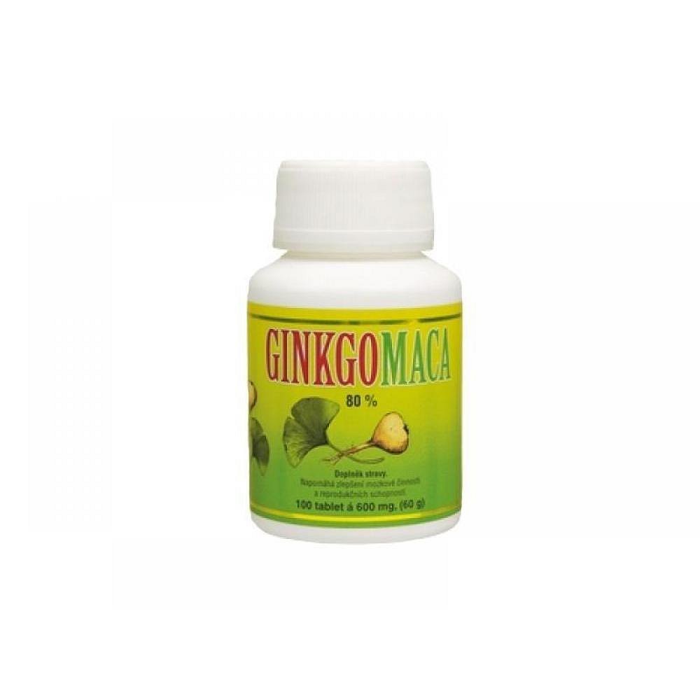 Ginkgo maca bylinné tablety 100 tbl. á 600 mg