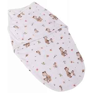Bavlněný zavinovací vak, zavinovačka Mommy Bear, bílá/hnědá