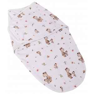 Bavlněný zavinovací vak, zavinovačka Mommy Bear, bílá/hnědá