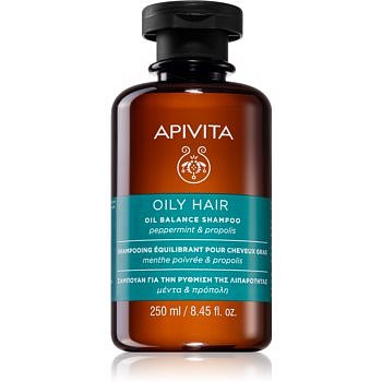 Apivita Peppermint & Propolis šampon pro mastnou vlasovou pokožku 250 ml