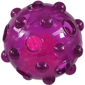 Hračka Dog Fantasy Glow míček z TPR gumy svítící fialový 8cm​