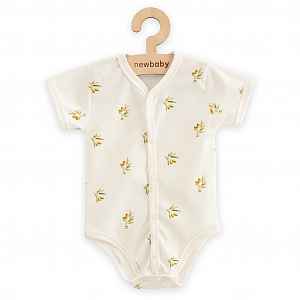 New Baby Kojenecké celorozepínací body s kr.m rukávem z org. bavlny Olivy, vel. 68 (4-6m)
