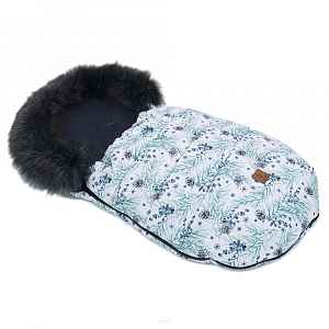 Mamo Tato Zimní fusak Lux s kožešinkou, Borovice, 50 x 100cm - grafit/zelený