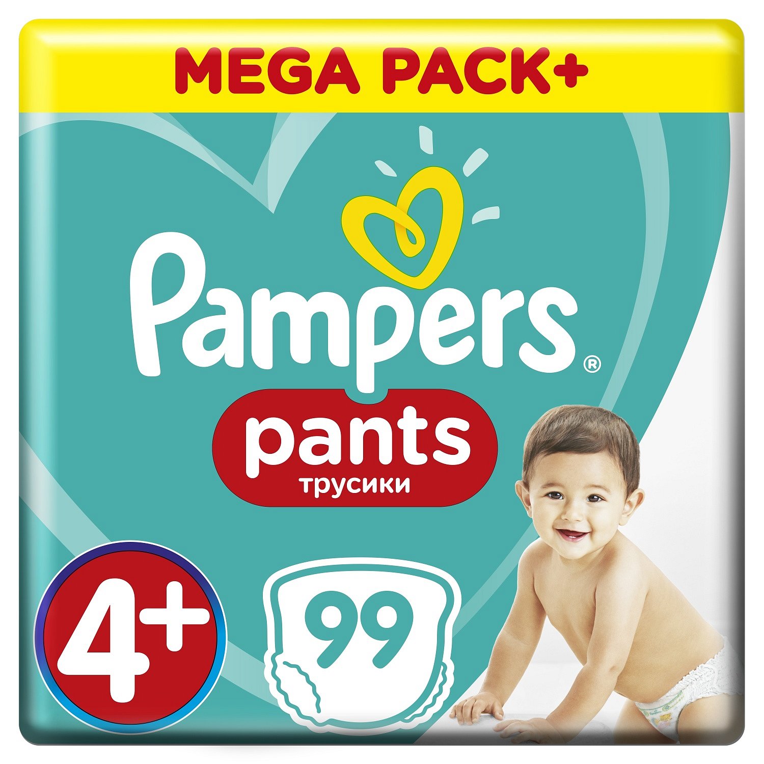 PAMPERS Pants 4+ Active baby dry (9-15 kg) 99 ks – MEGA BOX