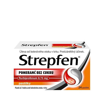 Strepfen Pomeranč bez cukru 8.75mg pastilky 24ks