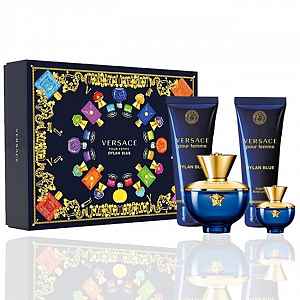 Versace Dylan Blue pour Femme Dárková sada dámská parfémovaná voda 100 ml, tělové mléko 100 ml, sprchový gel 100 ml a miniaturka dámská parfémovaná voda 5 ml