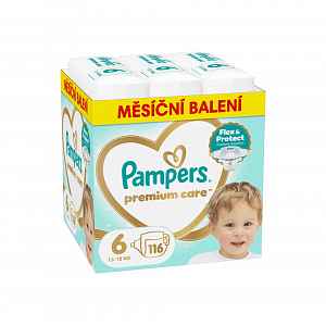Pampers Premium Care vel. 6 13-18 kg dětské pleny 116 ks