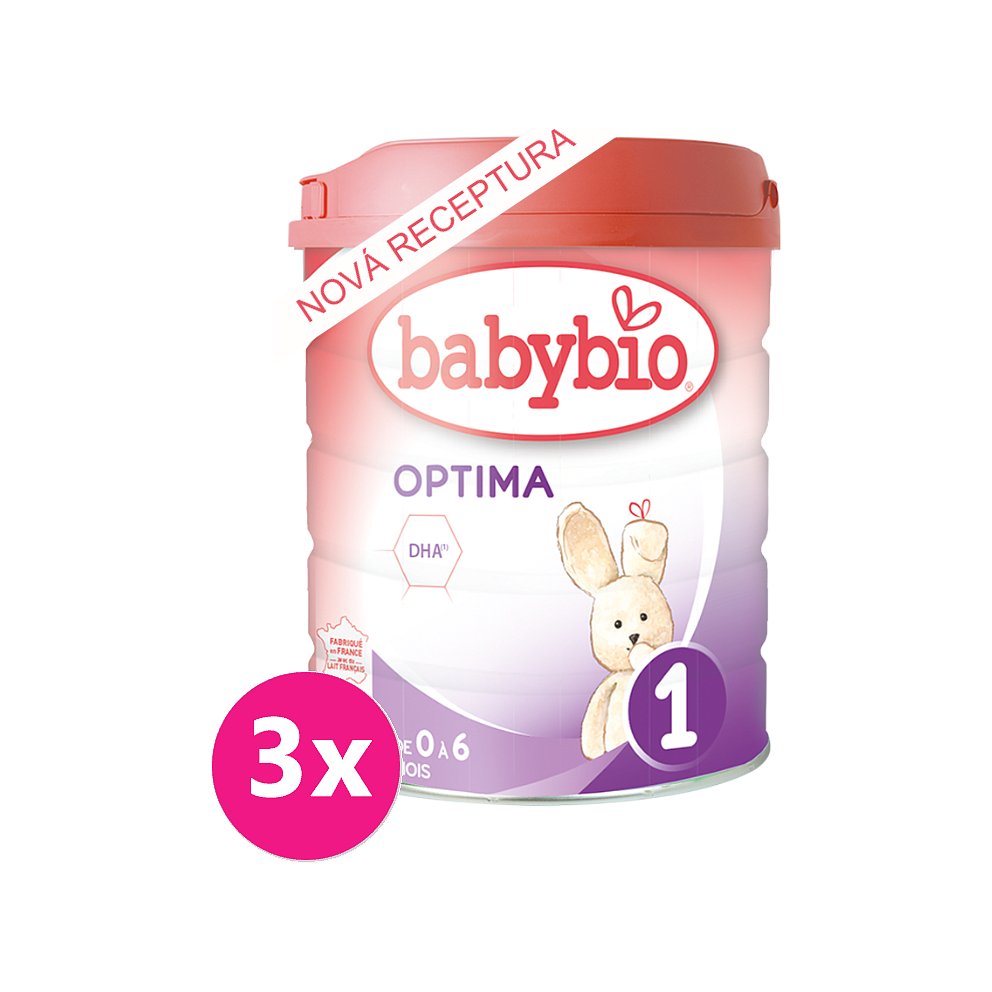 3x BABYBIO OPTIMA 1 kojenecké bio mléko 800 g