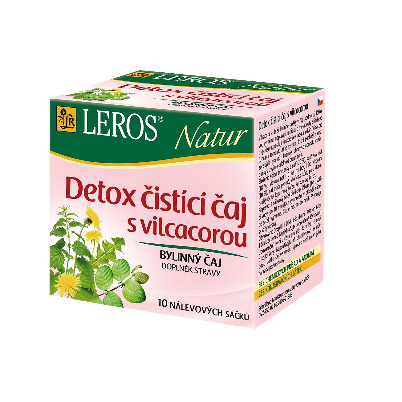 Leros NATUR Detox čistící čaj s vilcacorou porcovaný čaj 10x1,5 g