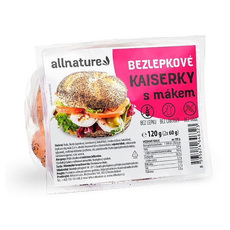 Allnature Bezlepková kaiserka s mákem 2x60g