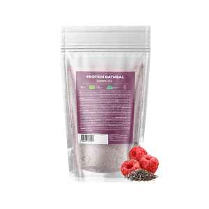 BrainMax Pure® Proteinová ovesná kaše, malinová s chia, BIO, 480 g