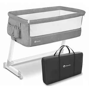 Lionelo Cestovní postýlka LO-Theo - Concrete, sv.šedá