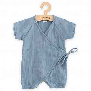New Baby Kojenecký letní mušelínový overal blue, vel. 68 (4-6m)