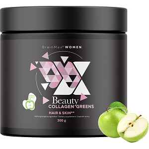 BrainMax Women Beauty Collagen Greens, Zelené jablko, 300 g
