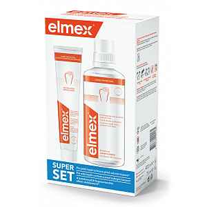 Elmex ústní voda 400ml + zubní pasta 75ml