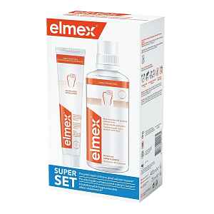 Elmex ústní voda 400ml + zubní pasta 75ml