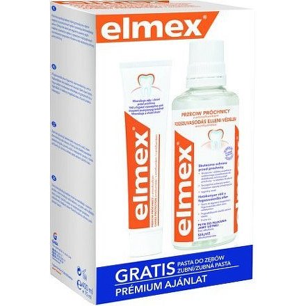 Elmex ústní voda 400ml + zubní pasta 75ml