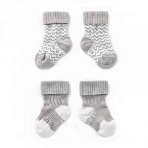 KipKep dětské ponožky Stay-on-Socks 6-12m 2páry Silver Grey