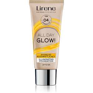 Lirene ALL DAY GLOW! rozjasňující fluidní make-up pro dlouhotrvající efekt odstín 04 Tanned 30 ml