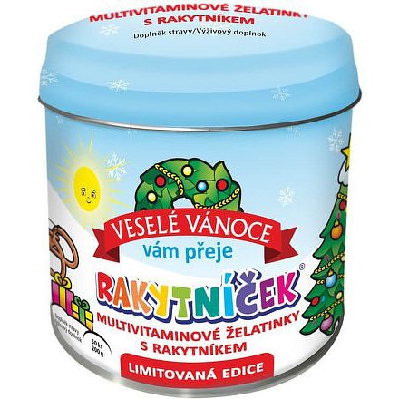 RAKYTNÍČEK multivitaminové želatinky s rakytníkem 50 ks - plechová dóza