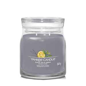 Yankee Candle Aromatická svíčka Signature sklo střední Black Tea & Lemon 368 g