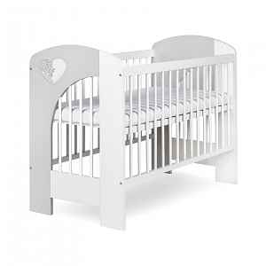 KLUPŚ Postýlka NELL 120 x 60 cm  - bílá s šedou