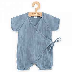 New Baby Kojenecký letní mušelínový overal blue, vel. 74 (6-9m)