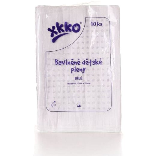 KIKKO Bavlněné pleny Classic 70x70 (10 ks) - bílé