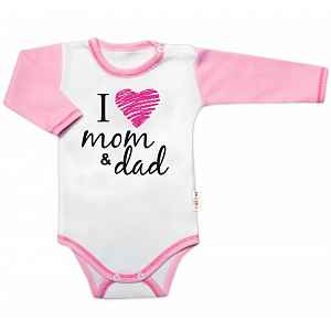 Baby Nellys Body dlouhý rukáv  I love mom & dad, holka vel.  74