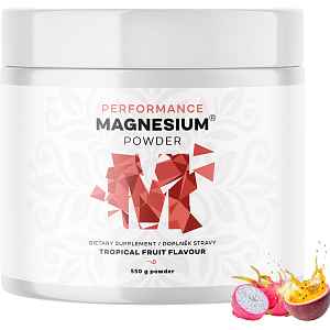 Performance Magnesium® Powder, hořčík bisglycinát v prášku, 90 dávek, 550 g Příchuť: Tropické ovoce