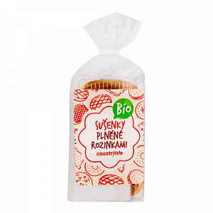 Country Life Sušenky plněné rozinkami BIO 200 g