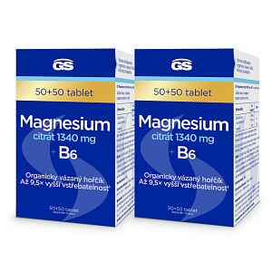 GS Magnesium citrát 1340mg+B6 tbl.50+50 - balení 2 ks
