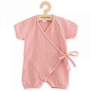 New Baby Kojenecký letní mušelínový overal pink, vel. 56 (0-3m)