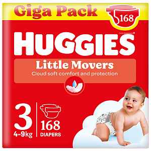 Huggies Little Movers 3 4–9 kg jednorázové plenky 168 ks box