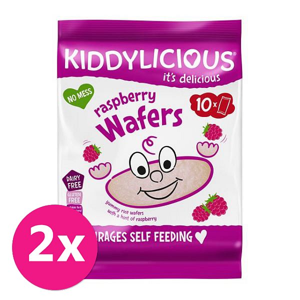 2x KIDDYLICIOUS Oplatky malinové maxi
