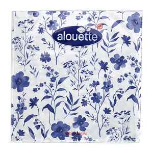 alouette Ubrousky modré květiny 33 x 33 cm 20 ks