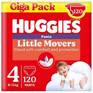 Huggies Little Movers Pants 4 9–14 kg jednorázové plenkové kalhotky 120 ks box