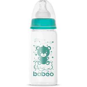 Baboo Anti-colic Glass Feeding Bottle Narrow Neck skleněná kojenecká láhev 0m+ 1 ks