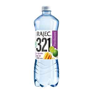 Rajec Jemně perlivý nápoj 321 s příchutí mango a limetka Povzbuzení 750 ml