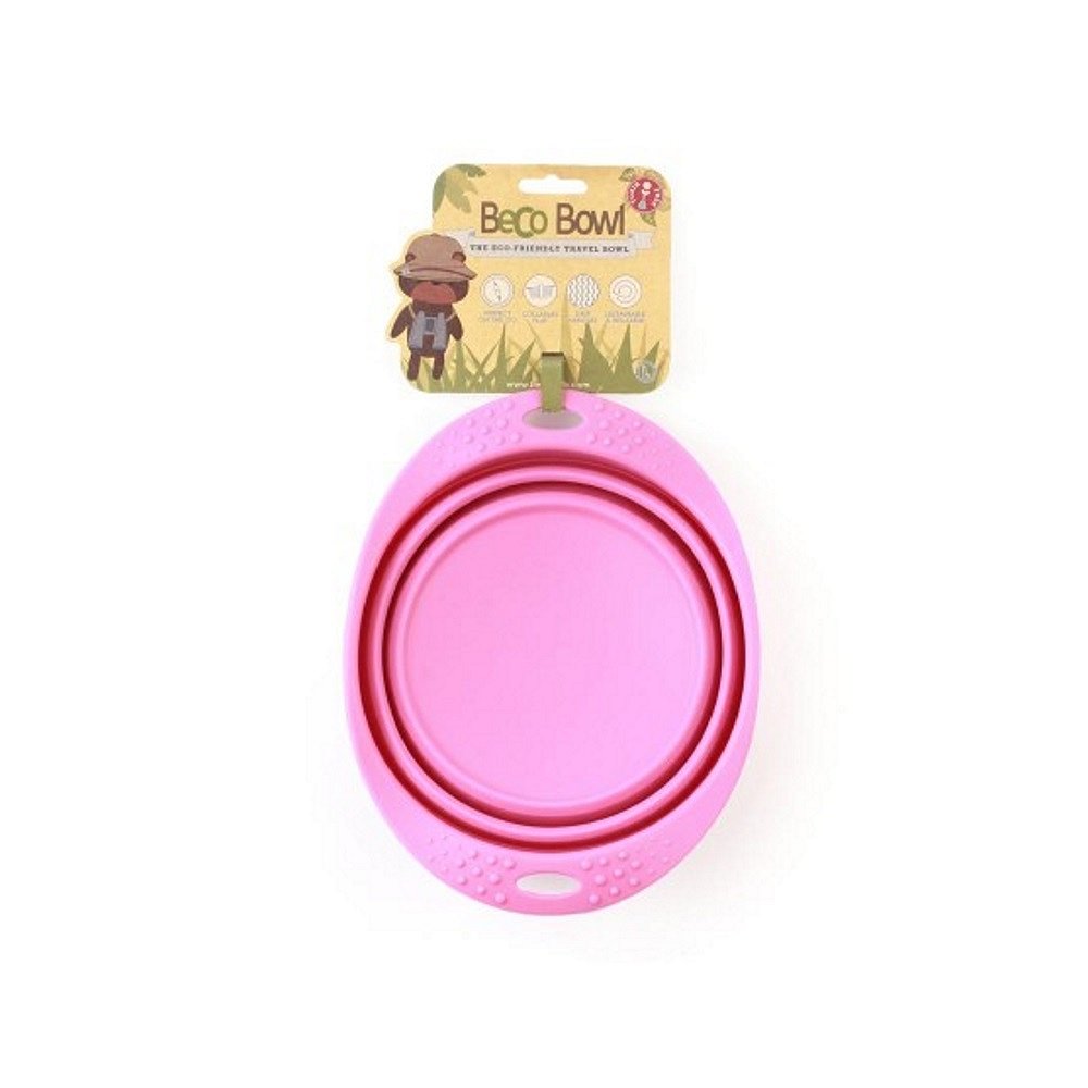 BECO Bowl Travel EKO Cestovní miska pro psy růžová M