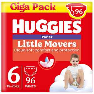 Huggies Little Movers Pants 6 15–25 kg jednorázové plenkové kalhotky 96 ks box