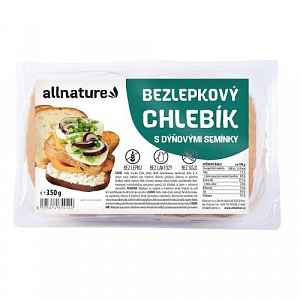 Allnature Bezlepkový chlebík s dýňovými semínky 350g