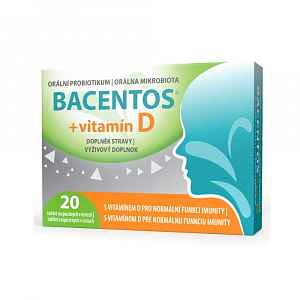 BACENTOS + vitamín D orální probiotikum 20 tablet