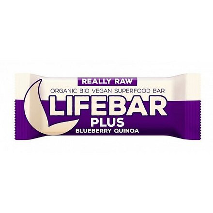 Lifebar Plus tyčinka borůvková quinoa BIO 47 g Lifefood