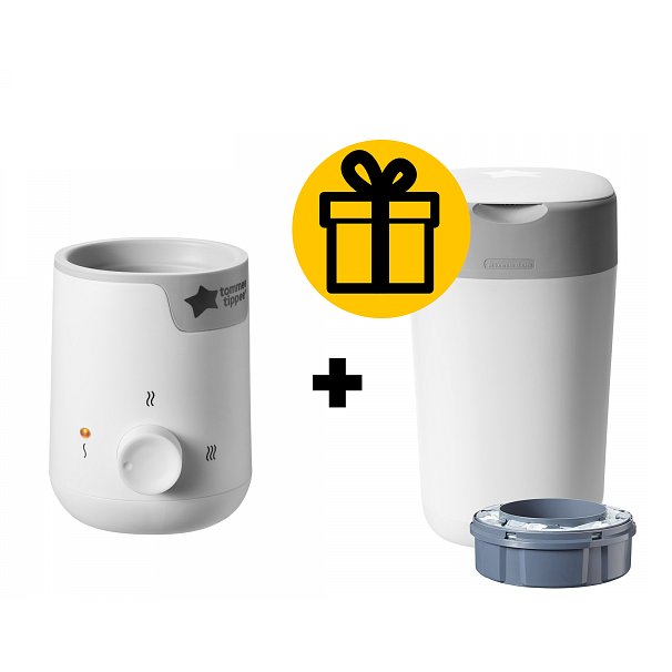 Tommee Tippee Ohřívačka kojeneckých lahví Easi-Warm + Koš na pleny Sangenic Twist & Click