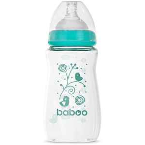 Baboo Anti-colic Glass Feeding Bottle Wide Neck skleněná kojenecká láhev 3m+ 1 ks