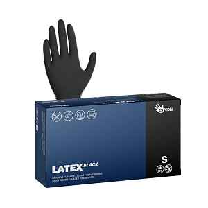 Latexové rukavice Espeon Latex Black - 100 ks, černé, velikost S (100067)