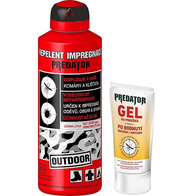 Repelent PREDATOR OUTDOOR IMPREGNACE spray 200ml + Gel po bodnutí hmyzem 25ml