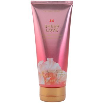 Victoria's Secret Sheer Love White Cotton & Pink Lily tělový krém pro ženy 200 ml